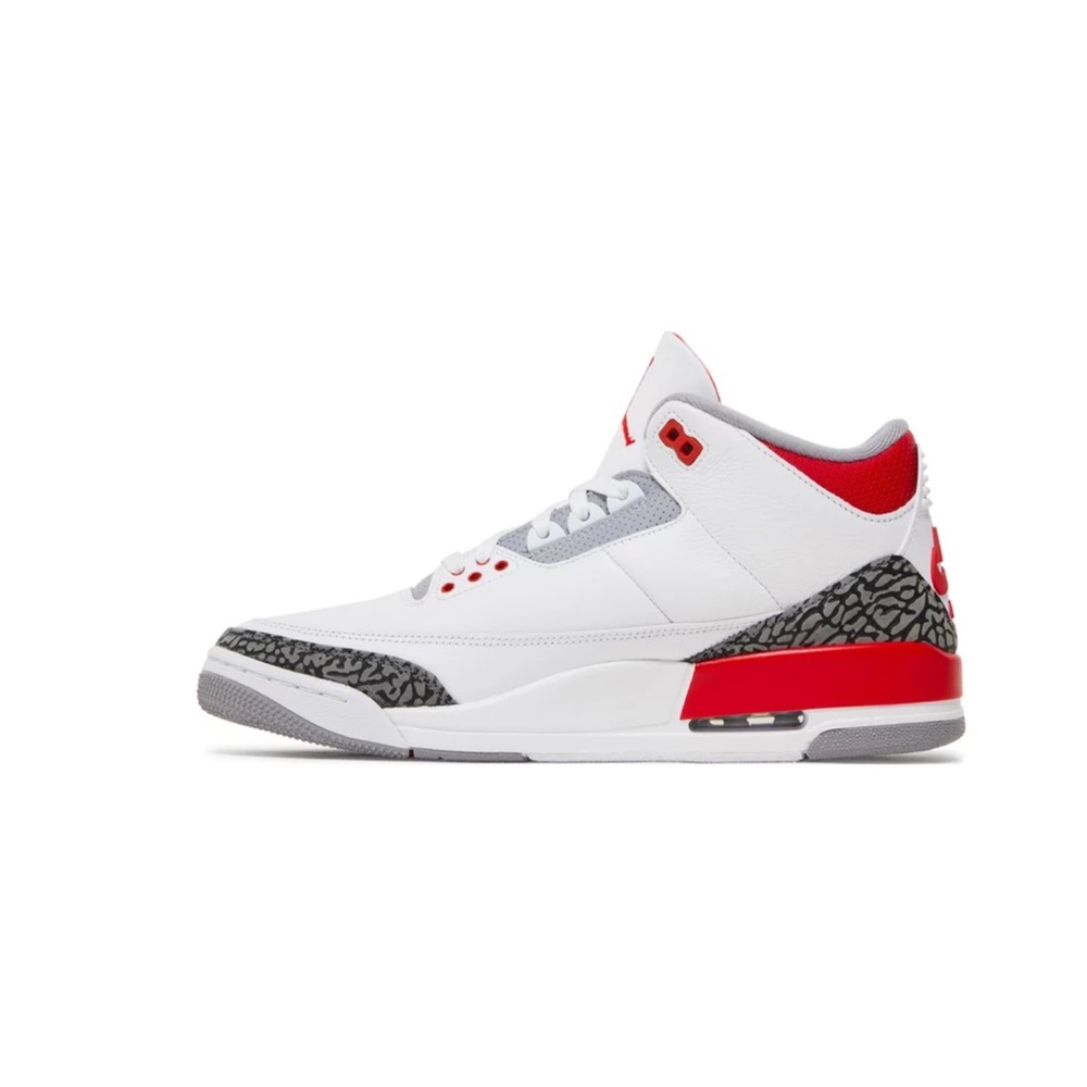NIB Nike Air Jordan 3 Retro White, Fire Red, Cement Grey 13604116 Sneakers 9.5